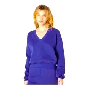 Beyond Yoga Put Together Pullover V Neck Sapphire Blue NWT M